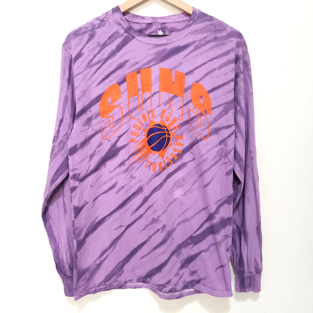 Junk Food Phoenix Suns SIZE S Purple NBA Game Time Long Sleeve Tie-Dye T-Shirt